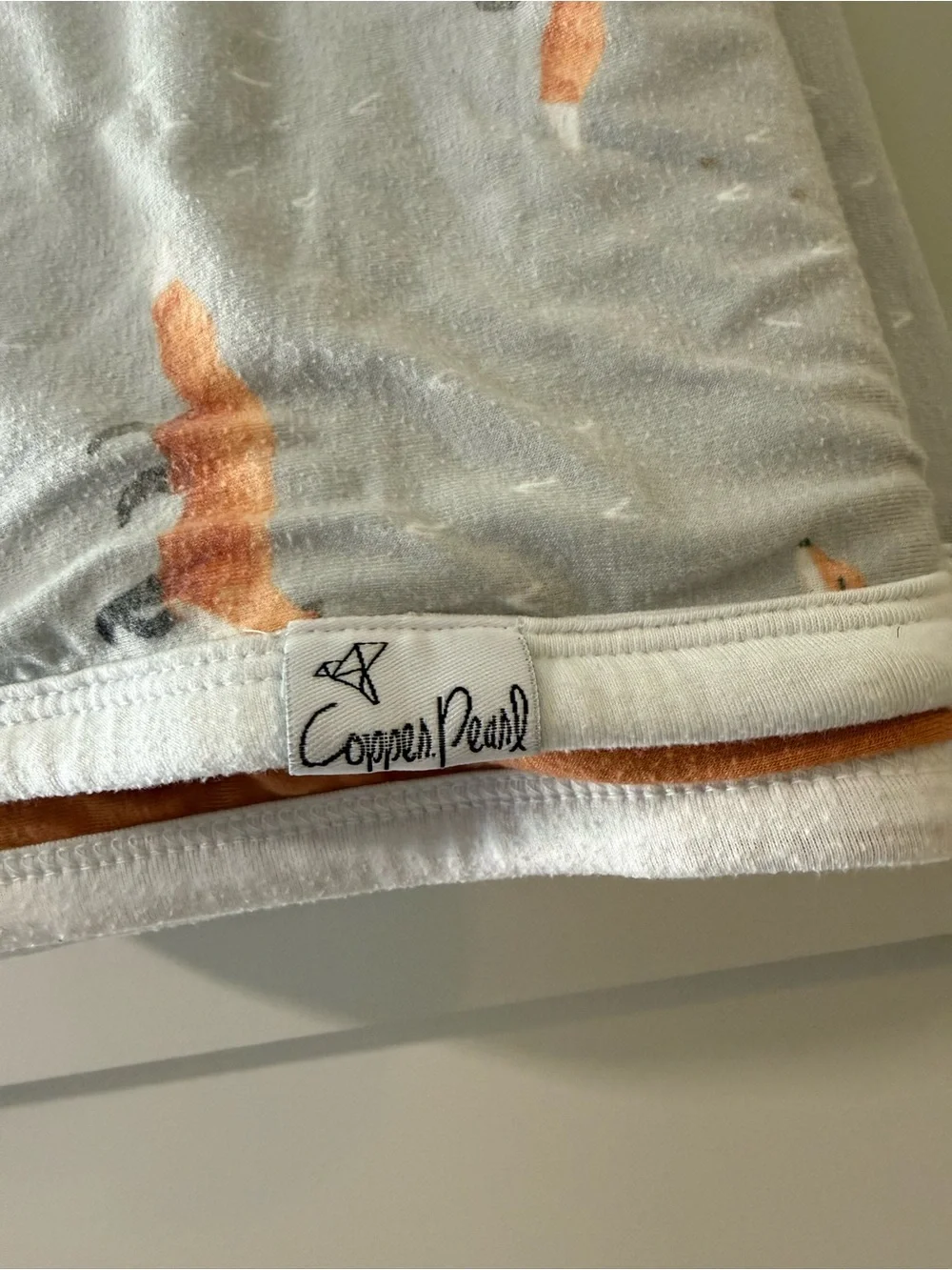 Copper Pearl Fox Print Baby Blanket - Regular Size